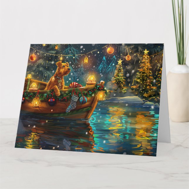 Airedale Christmas Festive Voyage Card (Front)