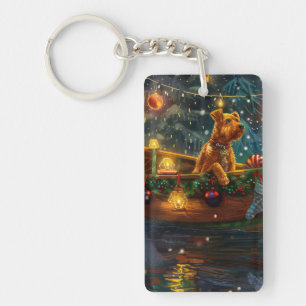 Airedale Christmas Festive Voyage Key Ring