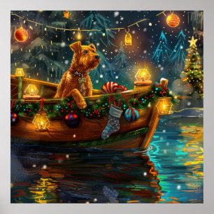 Airedale Christmas Festive Voyage Poster