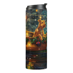 Airedale Christmas Festive Voyage Thermal Tumbler