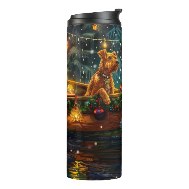 Airedale Christmas Festive Voyage Thermal Tumbler (Rotated Left)