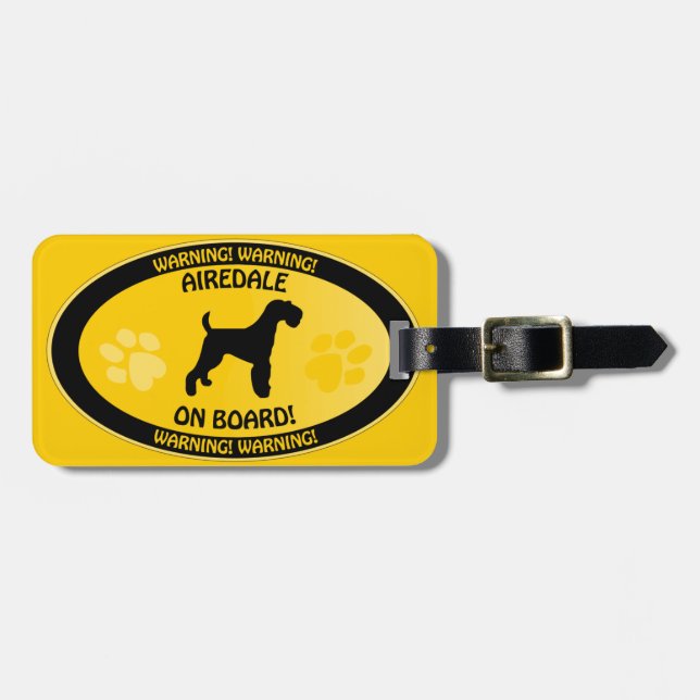 Airedale Crossing [Xing] Luggage Tag (Front Horizontal)