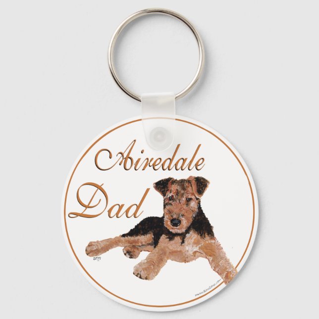 Airedale Dad Key Ring (Front)