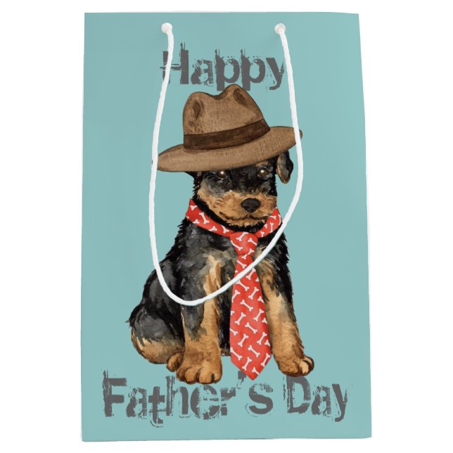 Airedale Dad Medium Gift Bag (Front)