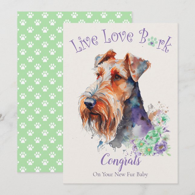 Airedale Dog Adoption, Gotcha Day Card (Front/Back)