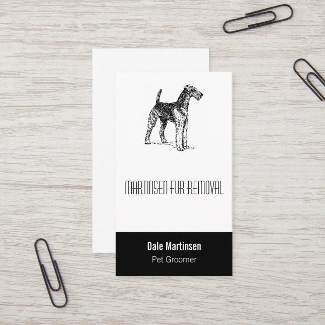 Airedale Dog Business Card (Front/Back In Situ)