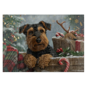 Airedale Dog Christmas Festive Cutting Board