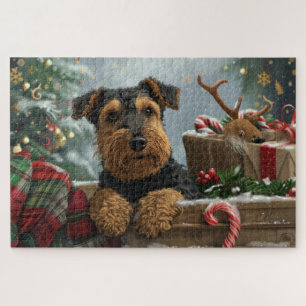 Airedale Dog Christmas Festive  Jigsaw Puzzle