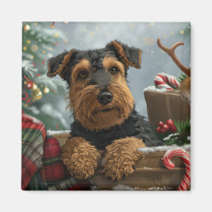 Airedale Dog Christmas Festive  Magnet