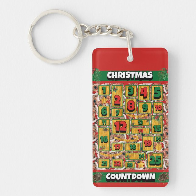 Airedale Dog Countdown Christmas Advent Calendar Key Ring (Front)