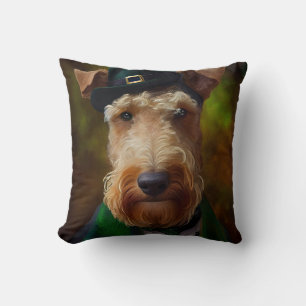 airedale dog in St. Patrick's Day Cushion