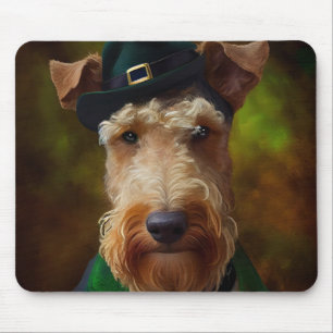 airedale dog in St. Patrick's Day Mouse Mat