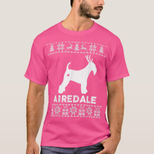 Airedale Dog Lover Christmas Reindeer Ugly Christm T-Shirt