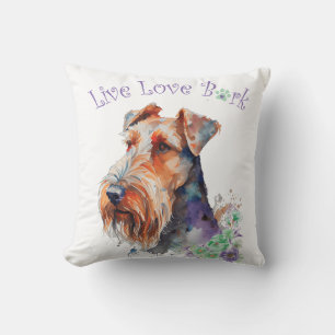 Airedale Dog Mum Floral Cushion