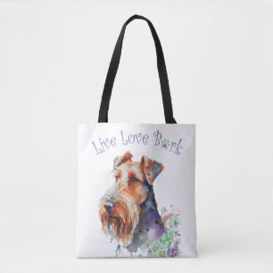 Airedale Dog Mum Floral Tote Bag