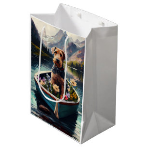 Airedale Dog on a Paddle: A Scenic Adventure Medium Gift Bag