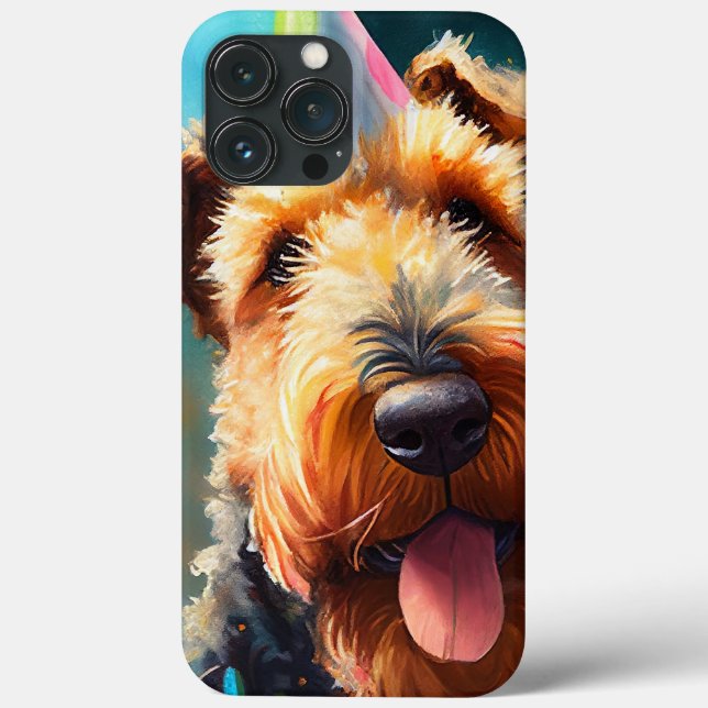 Airedale dog with birthday hat and balloons Case-Mate iPhone case (Back)