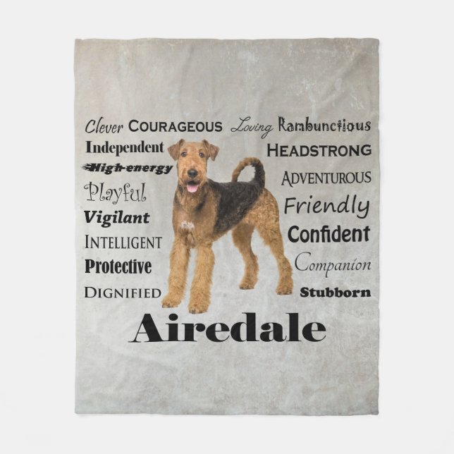 Airedale Fleece Blanket (Front)