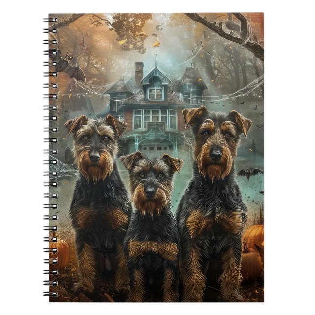 Airedale Halloween Night Doggy Delight Notebook (Front)