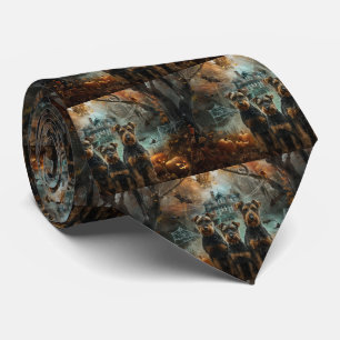 Airedale Halloween Night Doggy Delight Tie
