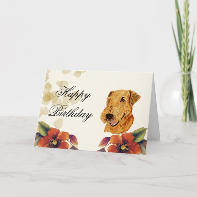 Airedale Happy Birthday Card (Front)