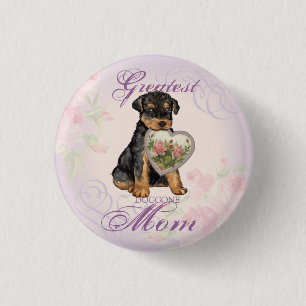 Airedale Heart Mum 3 Cm Round Badge