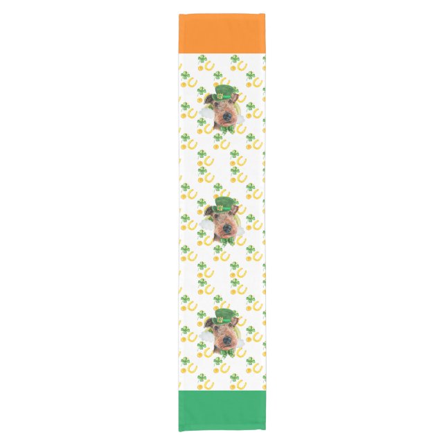 Airedale Holiday Home Decor St Patricks Day Short Table Runner (Front)