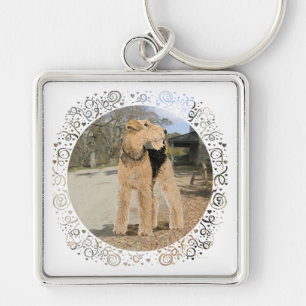 Airedale in the Stable Yard Key Ring
