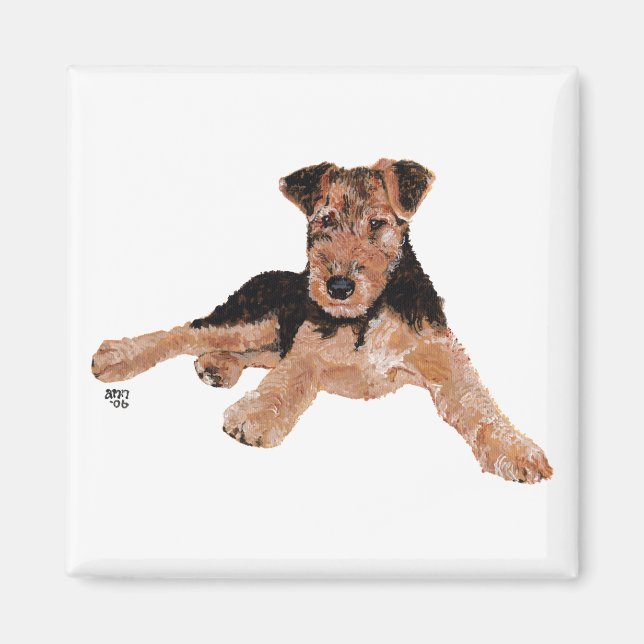 Airedale, Lakeland, Welsh Terrier Pup Magnet (Front)