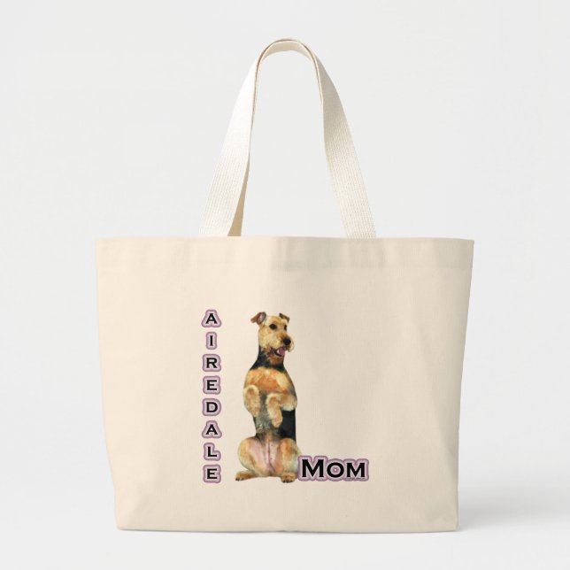 Airedale Mum 4 Large Tote Bag (Front)