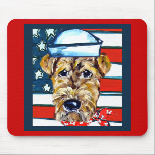 Airedale Navy Mouse Mat