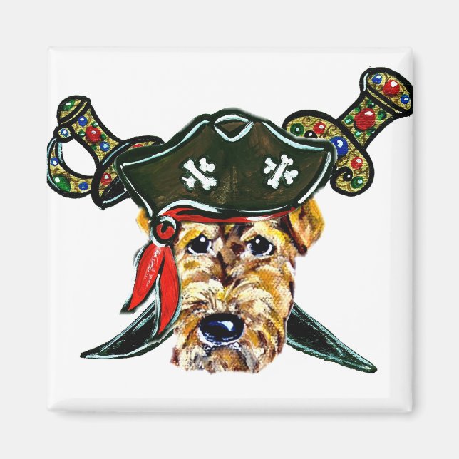 Airedale Pirate Magnet (Front)