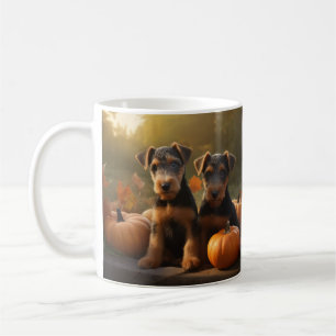 Airedale Puppy Autumn Delight Pumpkin Coffee Mug