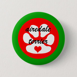 airedale terier 6 cm round badge