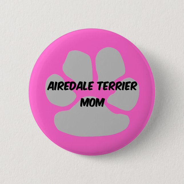 airedale terrier 6 cm round badge (Front)