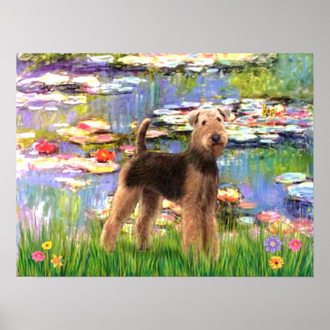 Airedale Terrier (#6) - Lilies #2 Poster (Front)