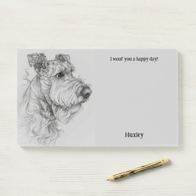 Airedale Terrier Abstract Art Dog Name  Post-it Notes (On Desk)