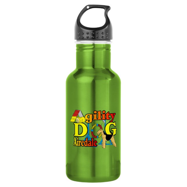 Airedale Terrier Agility Dog 532 Ml Water Bottle (Front)