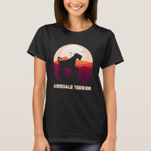 Airedale Terrier and Moon Halloween T-Shirt
