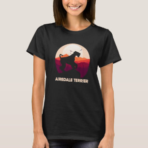 Airedale Terrier and Moon Halloween   T-Shirt