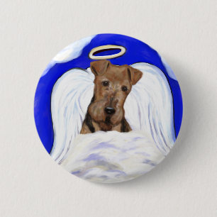 Airedale Terrier Angel 6 Cm Round Badge