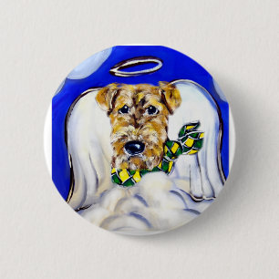 Airedale Terrier Angel 6 Cm Round Badge