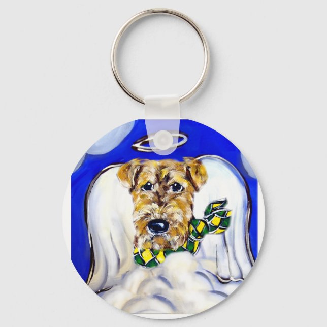Airedale Terrier Angel Key Ring (Front)