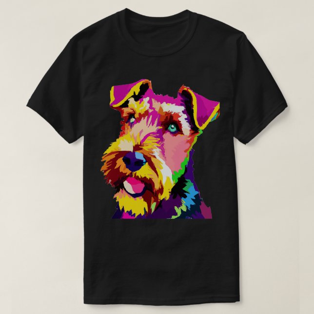 Airedale Terrier Art Dog Lover Gifts T-Shirt (Design Front)