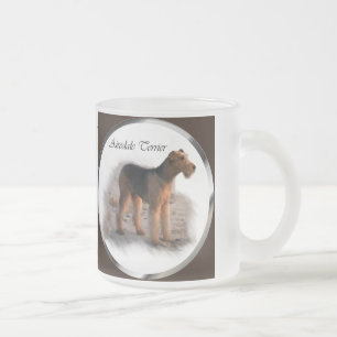 Airedale Terrier Art Gifts Frosted Glass Coffee Mug