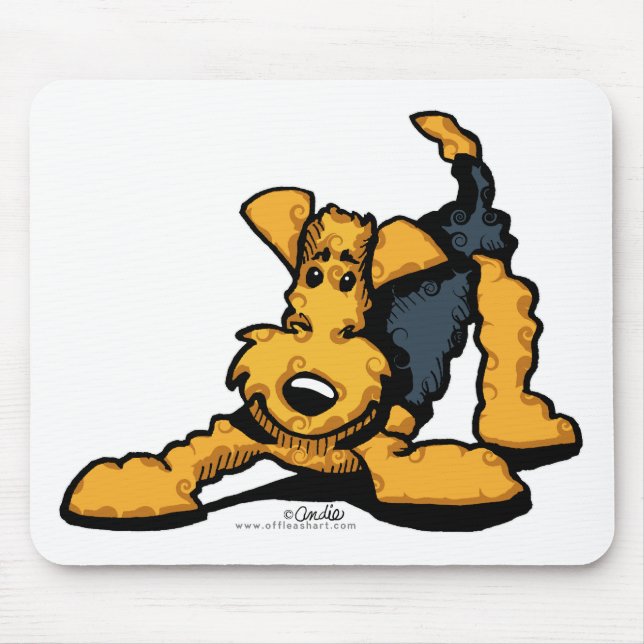Airedale Terrier at Play Mouse Mat (Front)