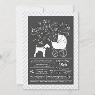 Airedale Terrier Baby Shower Gender Neutral Invitation