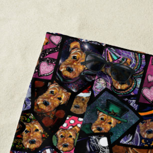 AIREDALE   TERRIER      BEACH TOWEL