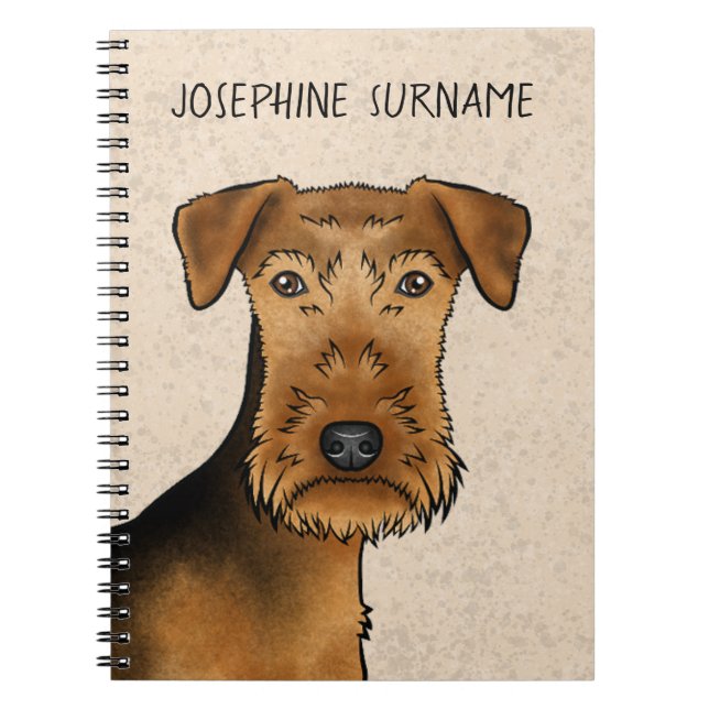 Airedale Terrier Bingley Terrier Dog Head And Text Notebook (Front)
