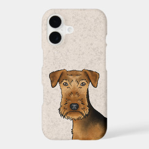 Airedale Terrier Bingley Terrier Dog Head On Beige